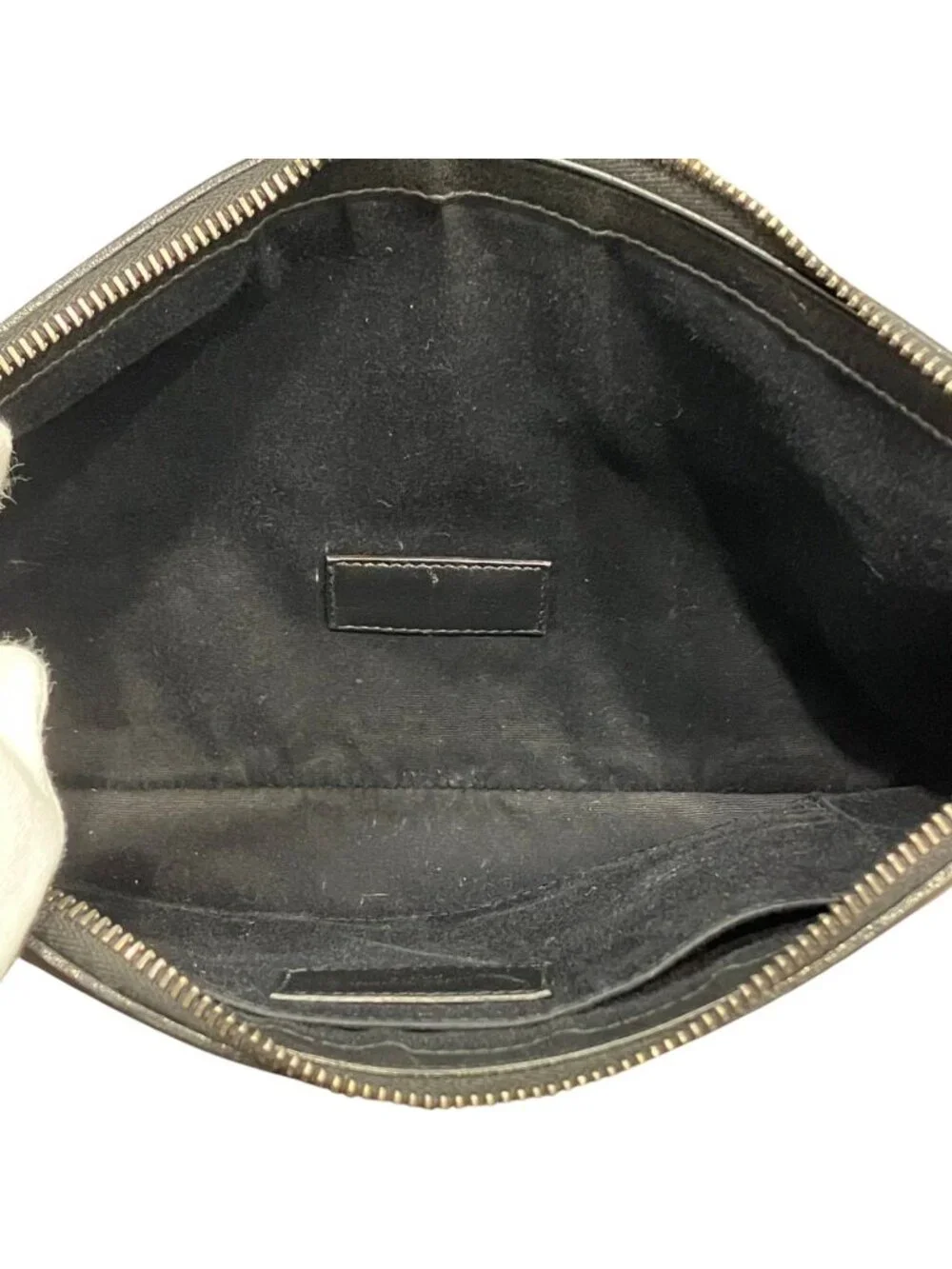 Saint Laurent Rive Gauche Clutch Canvas Leather